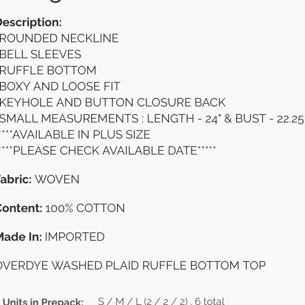 Easel Red Plaid Ruffle Top - Picture 4 of 4